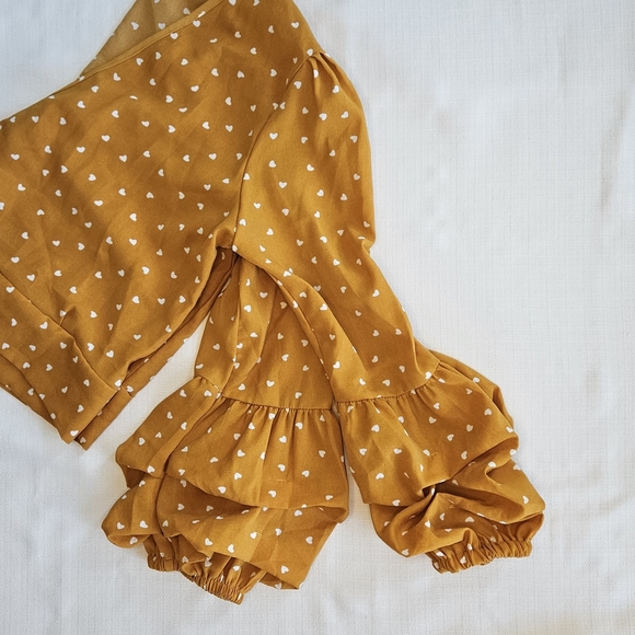 Romantic Wrap Top Fall Colors Tie Front Bell Shape Cuffs Size M - Picture 3 of 9